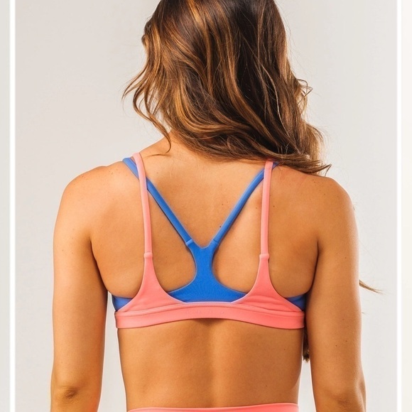 ACTA peach pop and cobalt two strap bra - Picture 5 of 5